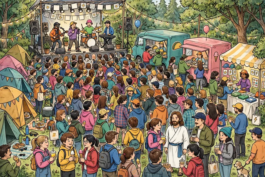 Festival scene from Find Jesus